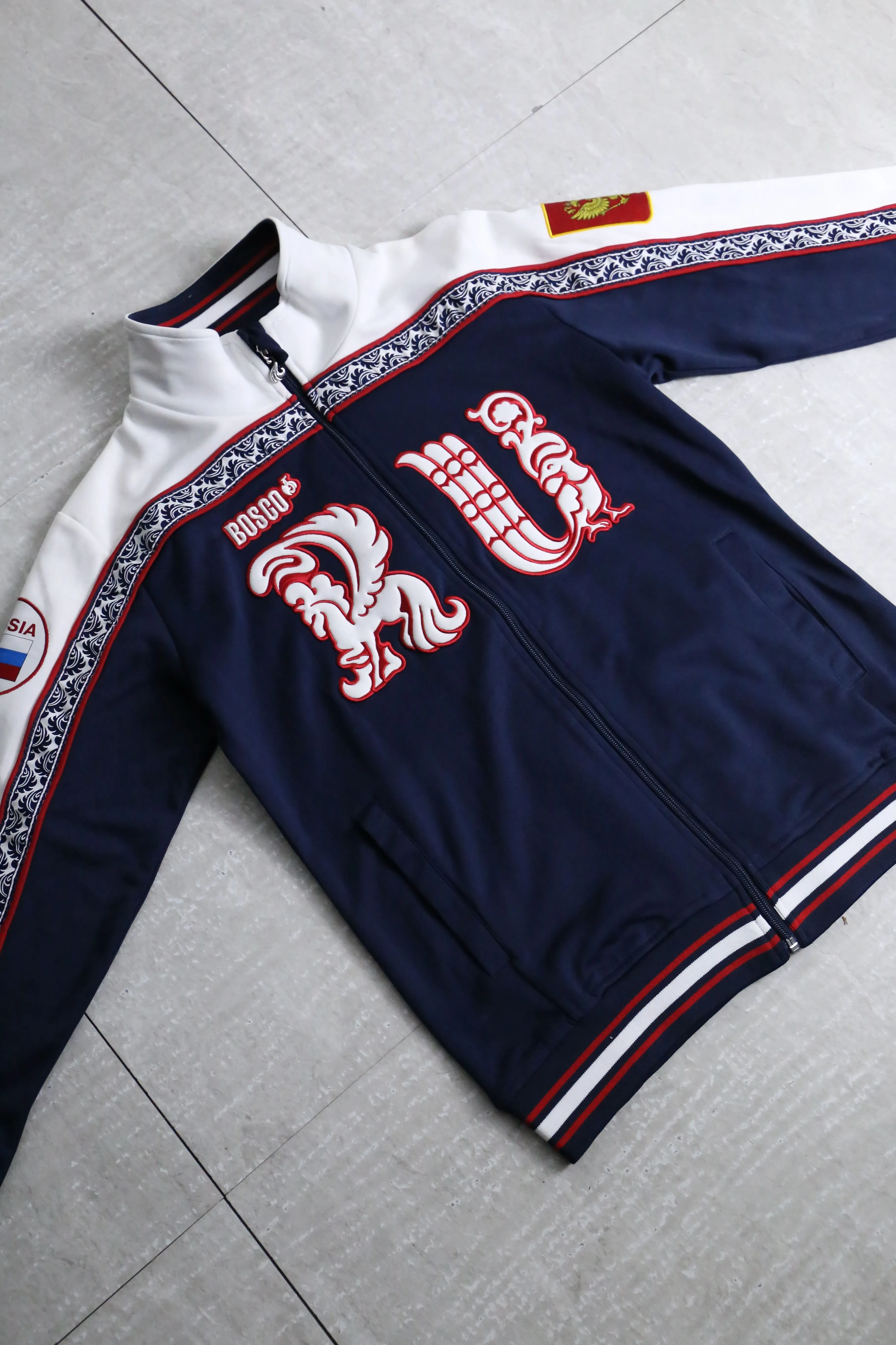 00’s “BOSCO” navy×white track jacket set up