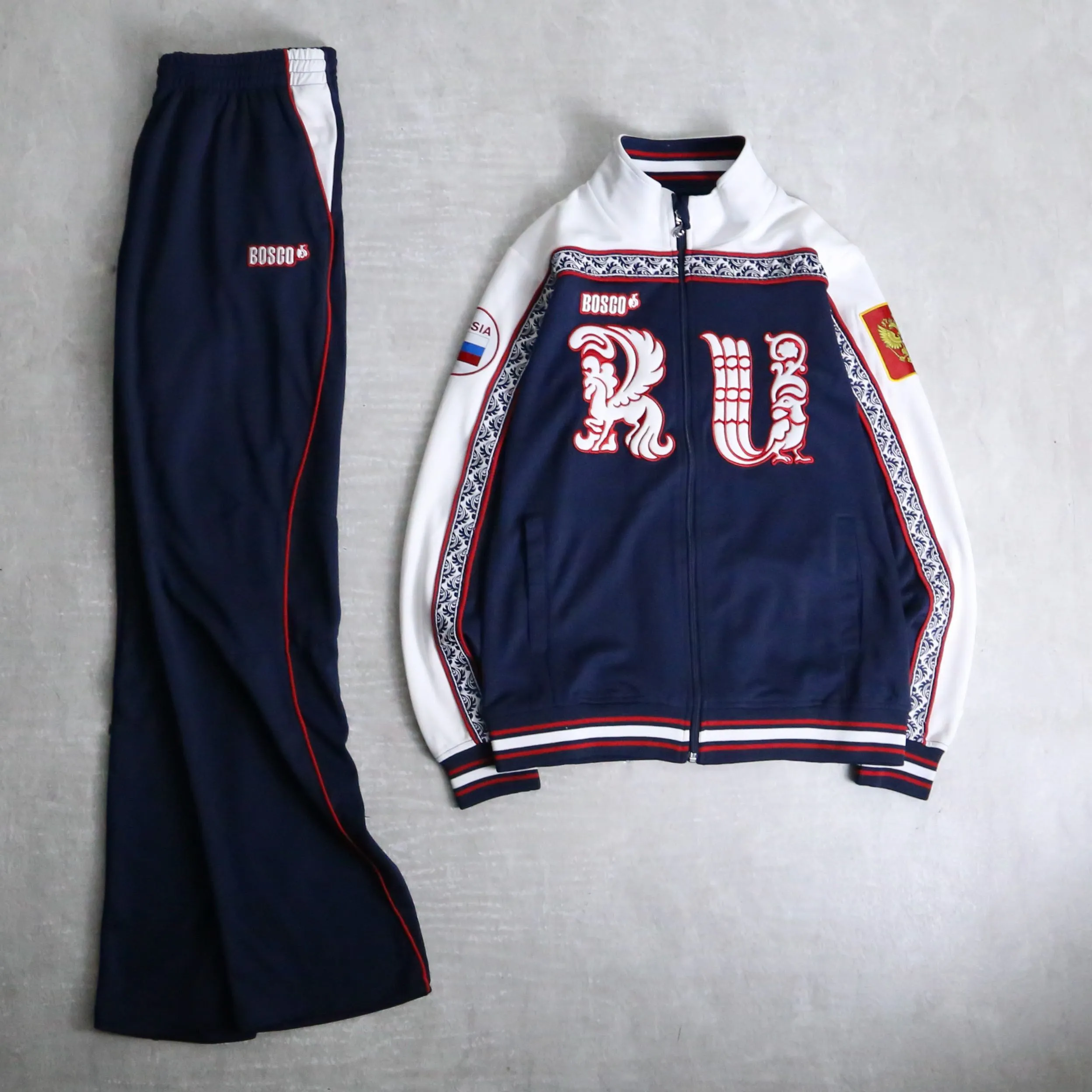 00’s “BOSCO” navy×white track jacket set up