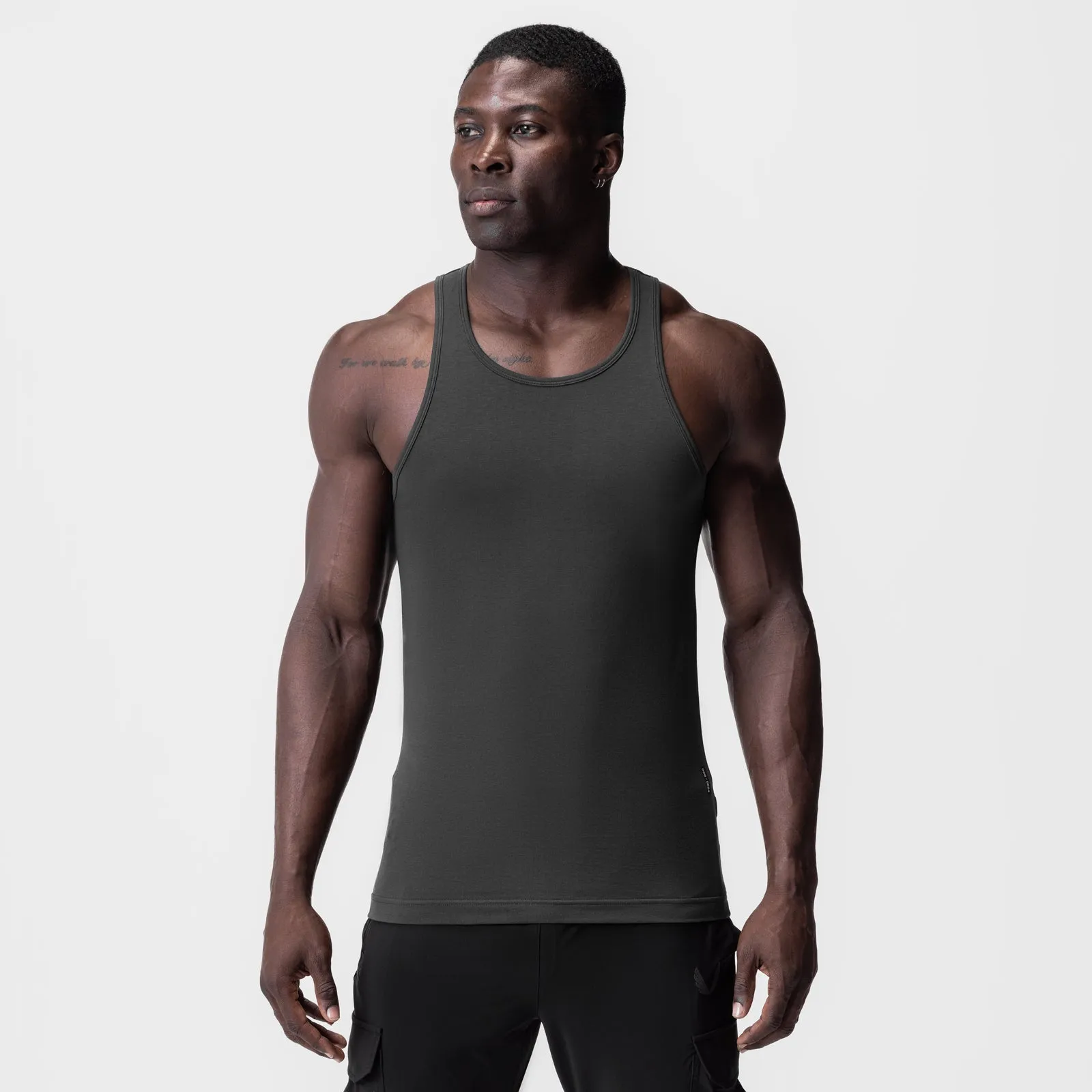 0924. Supima® Essential Slim Tank - Space Grey