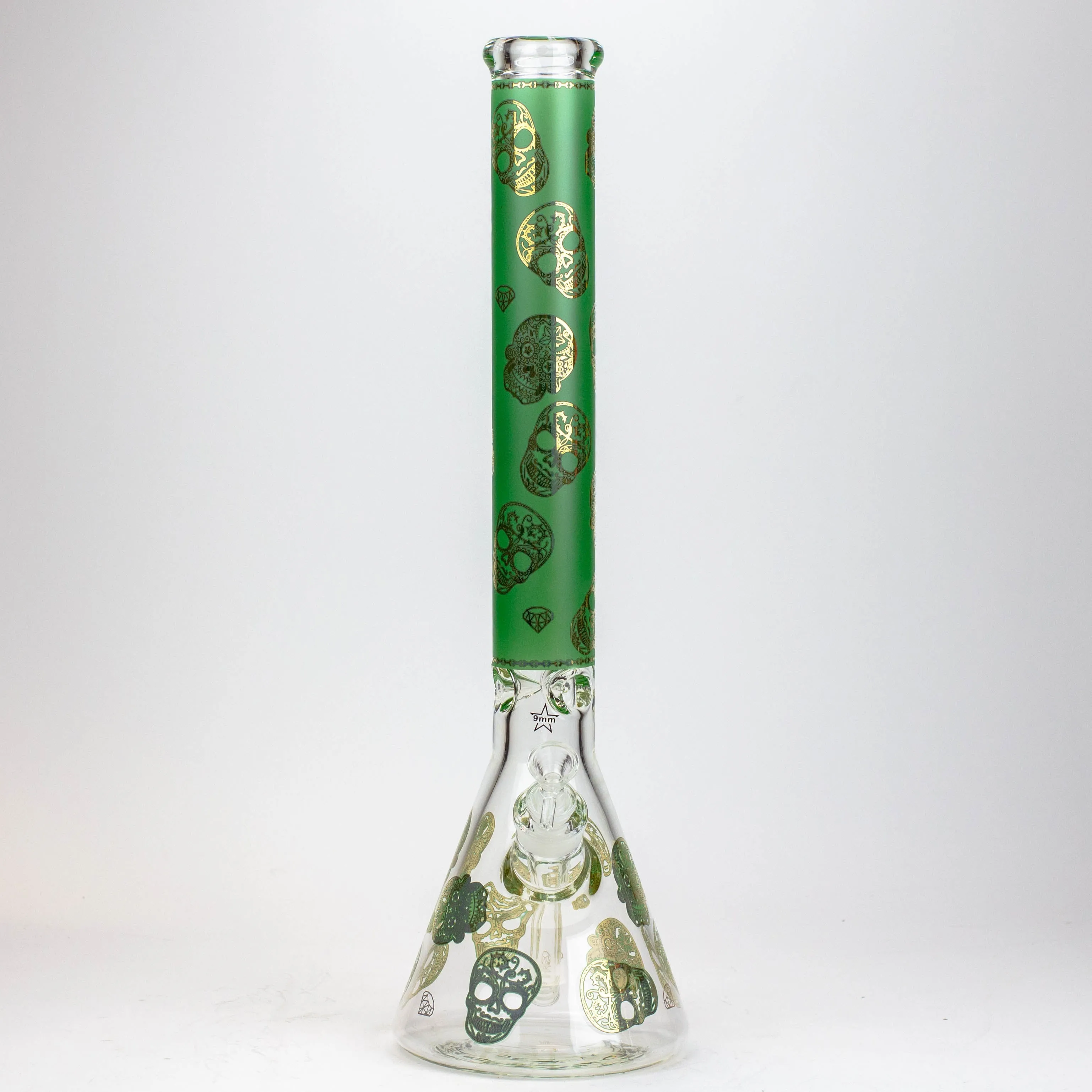 20" Skull Patterned Glass Water Pipe