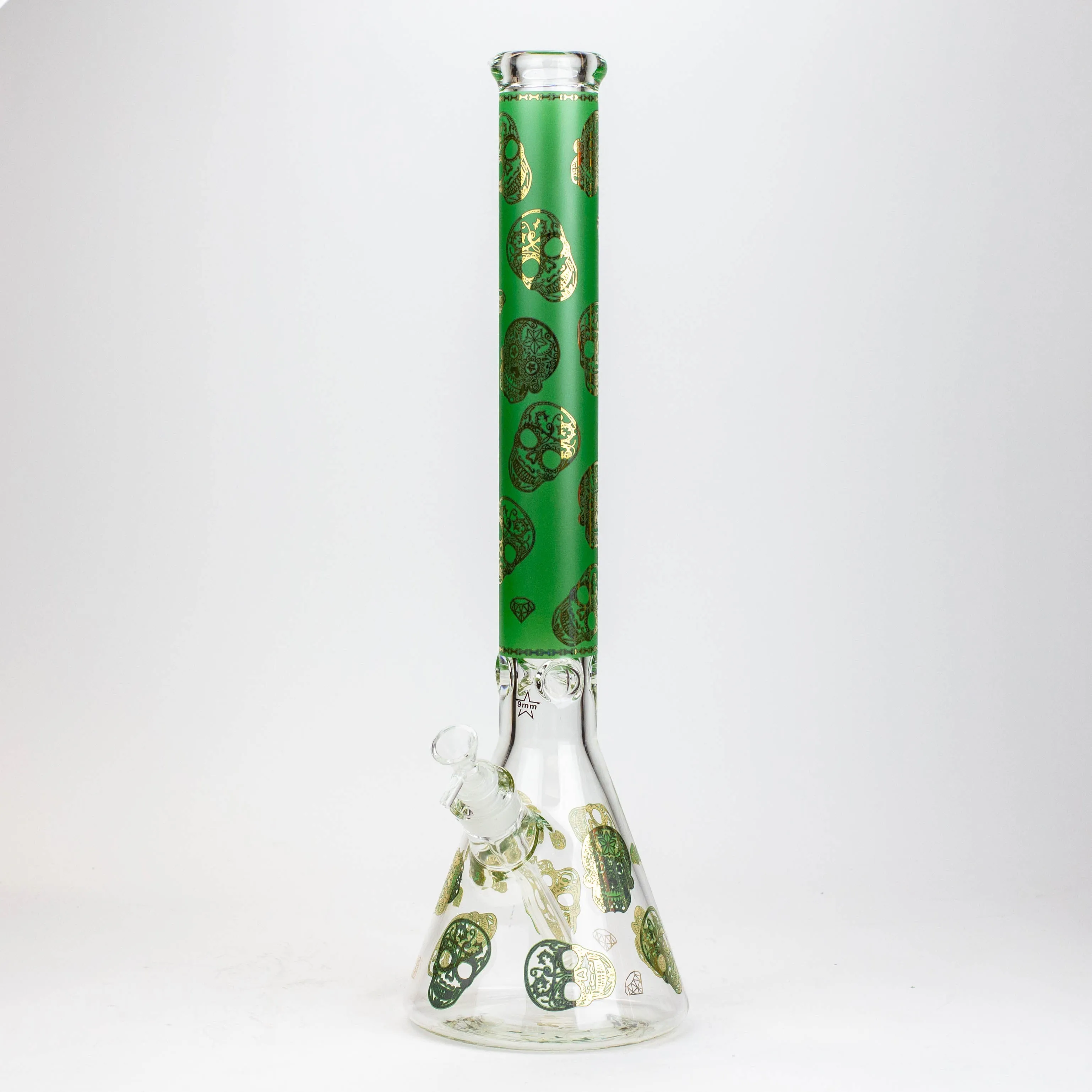 20" Skull Patterned Glass Water Pipe