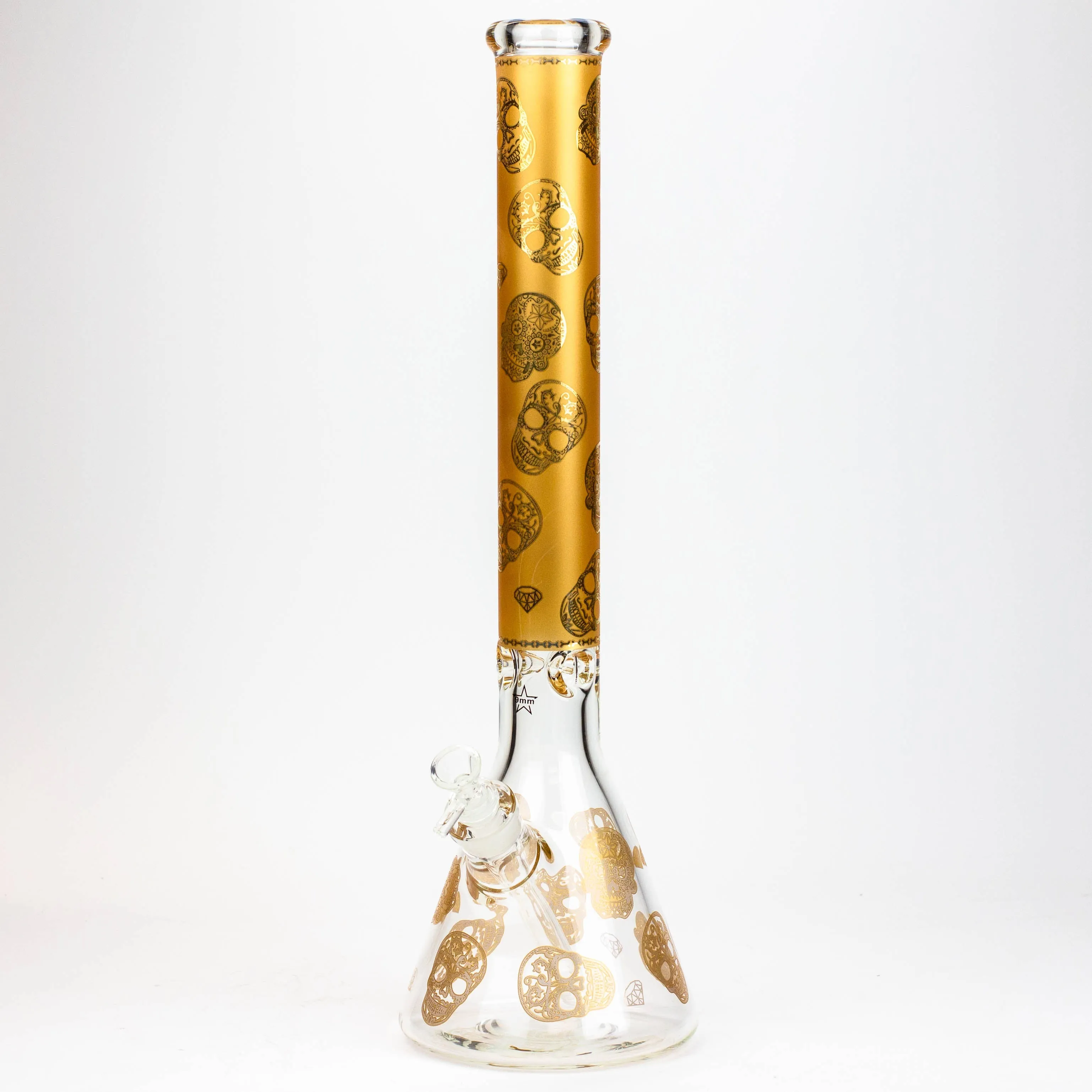 20" Skull Patterned Glass Water Pipe