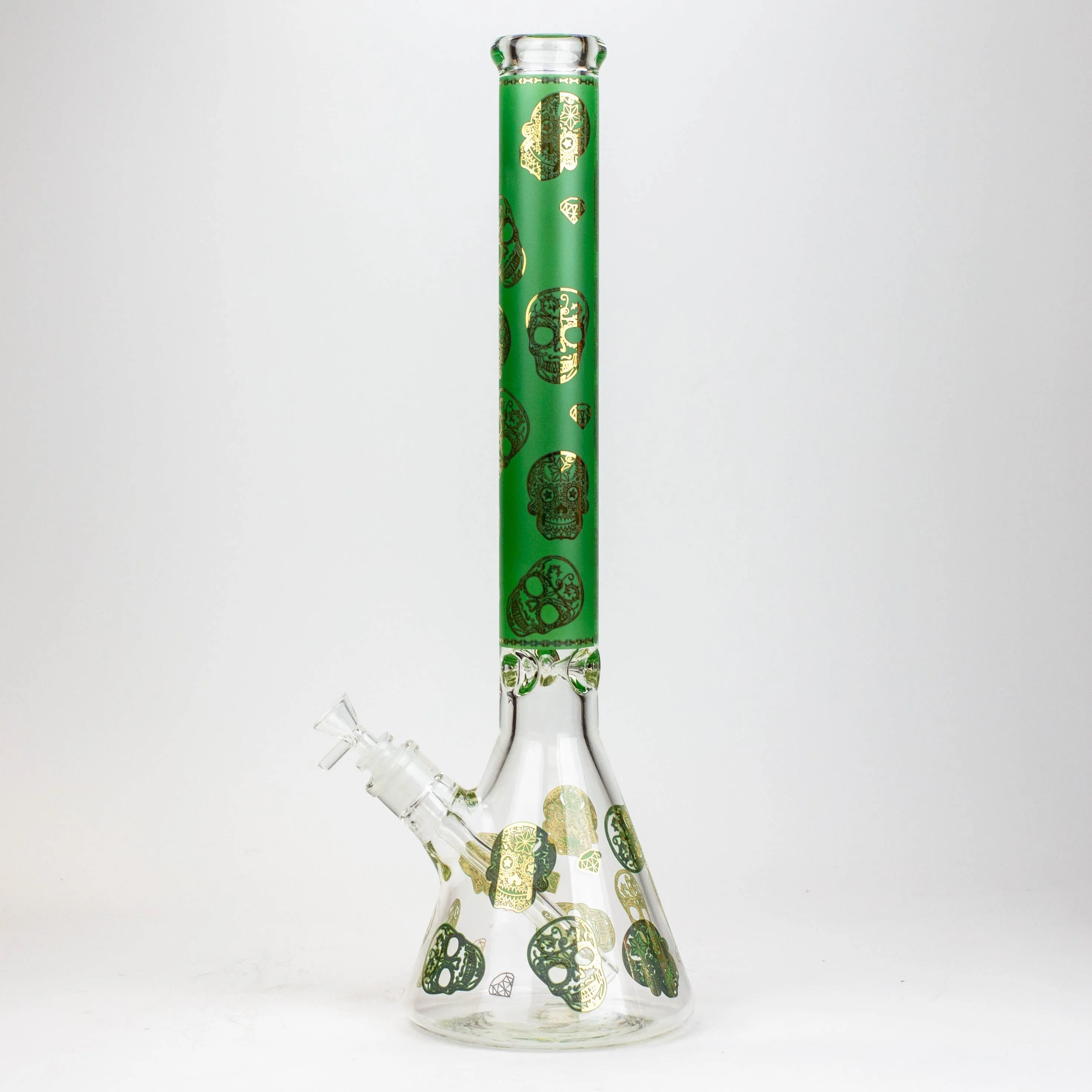 20" Skull Patterned Glass Water Pipe