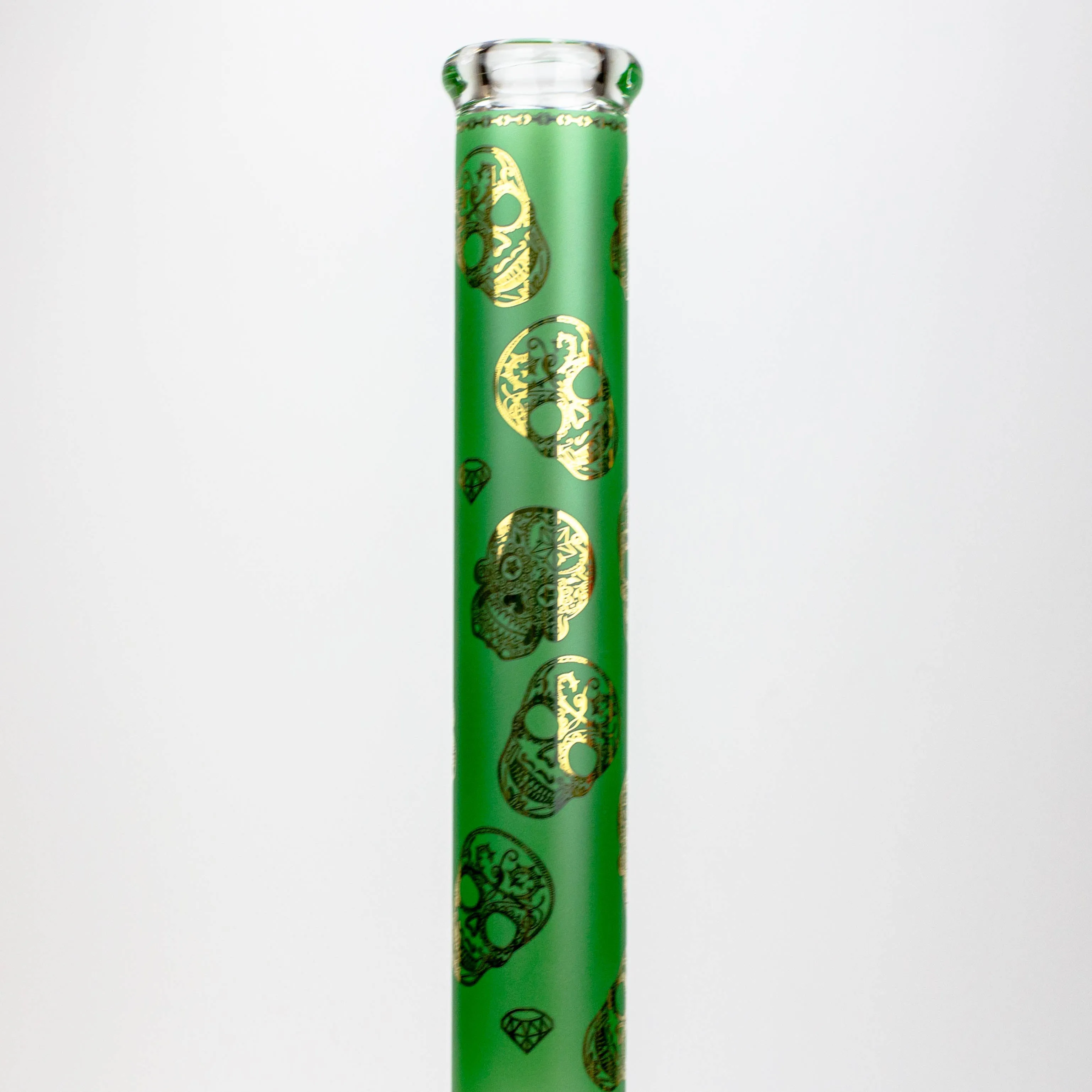 20" Skull Patterned Glass Water Pipe