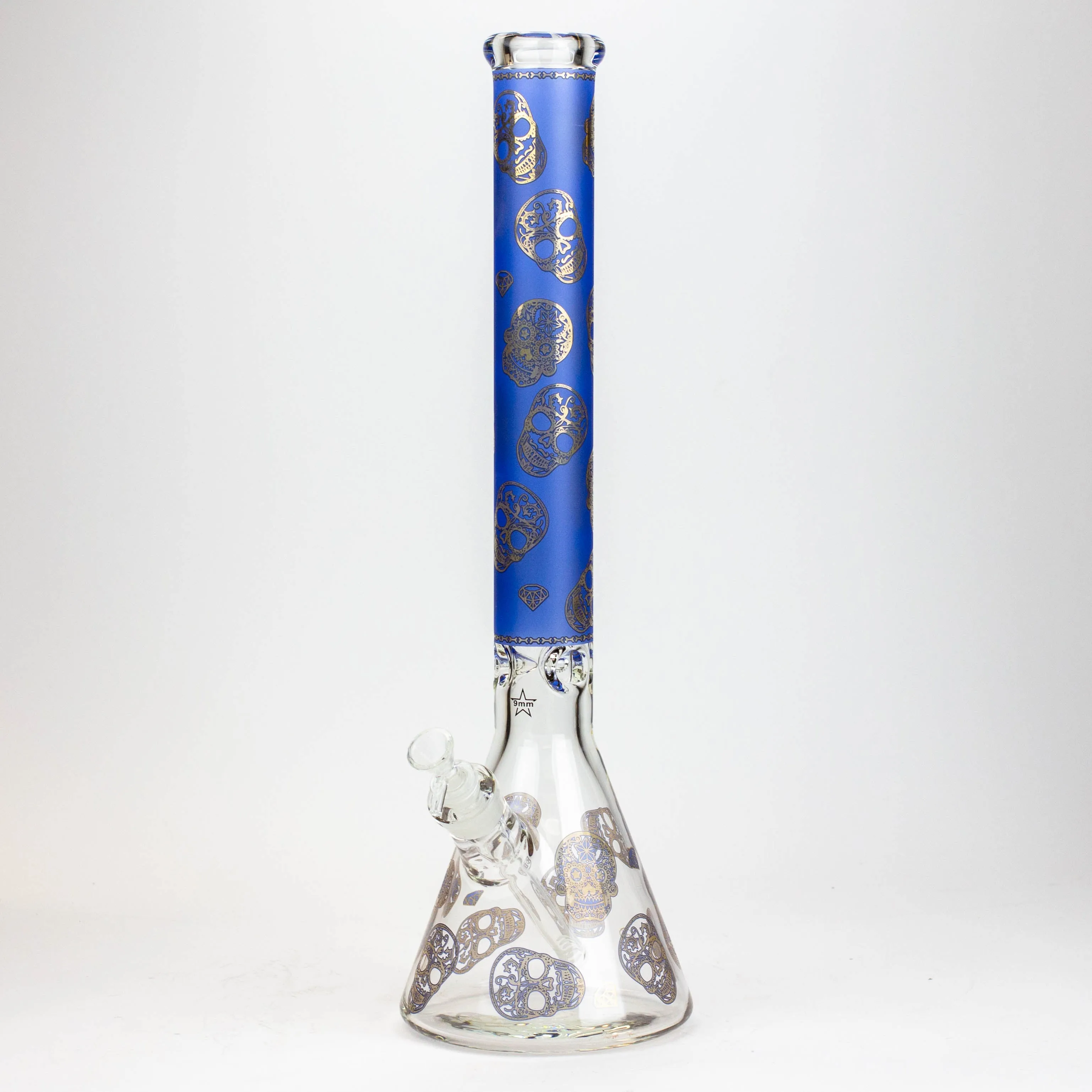 20" Skull Patterned Glass Water Pipe