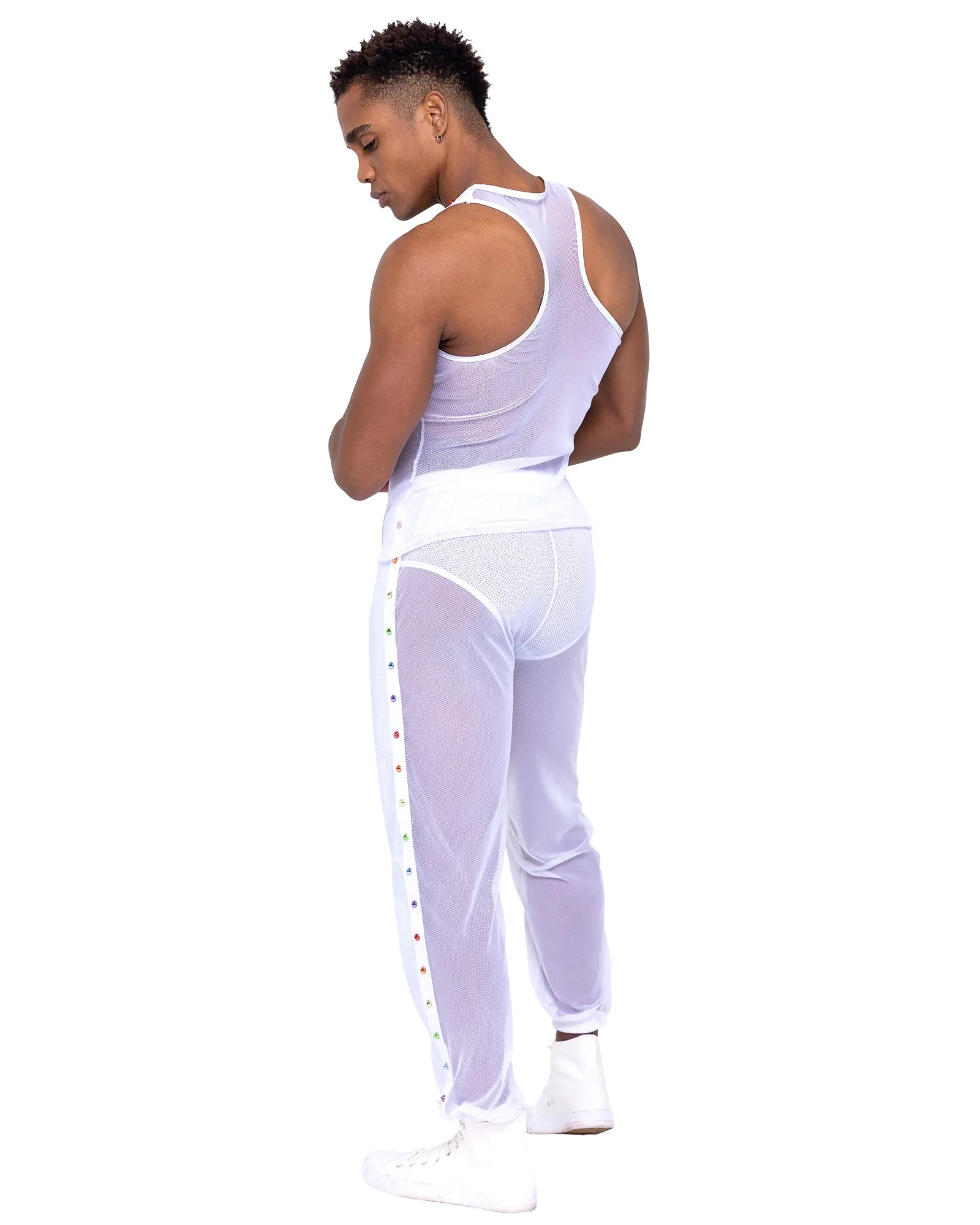 6335 - Mens Pride Vinyl Mesh & Mesh Joggers