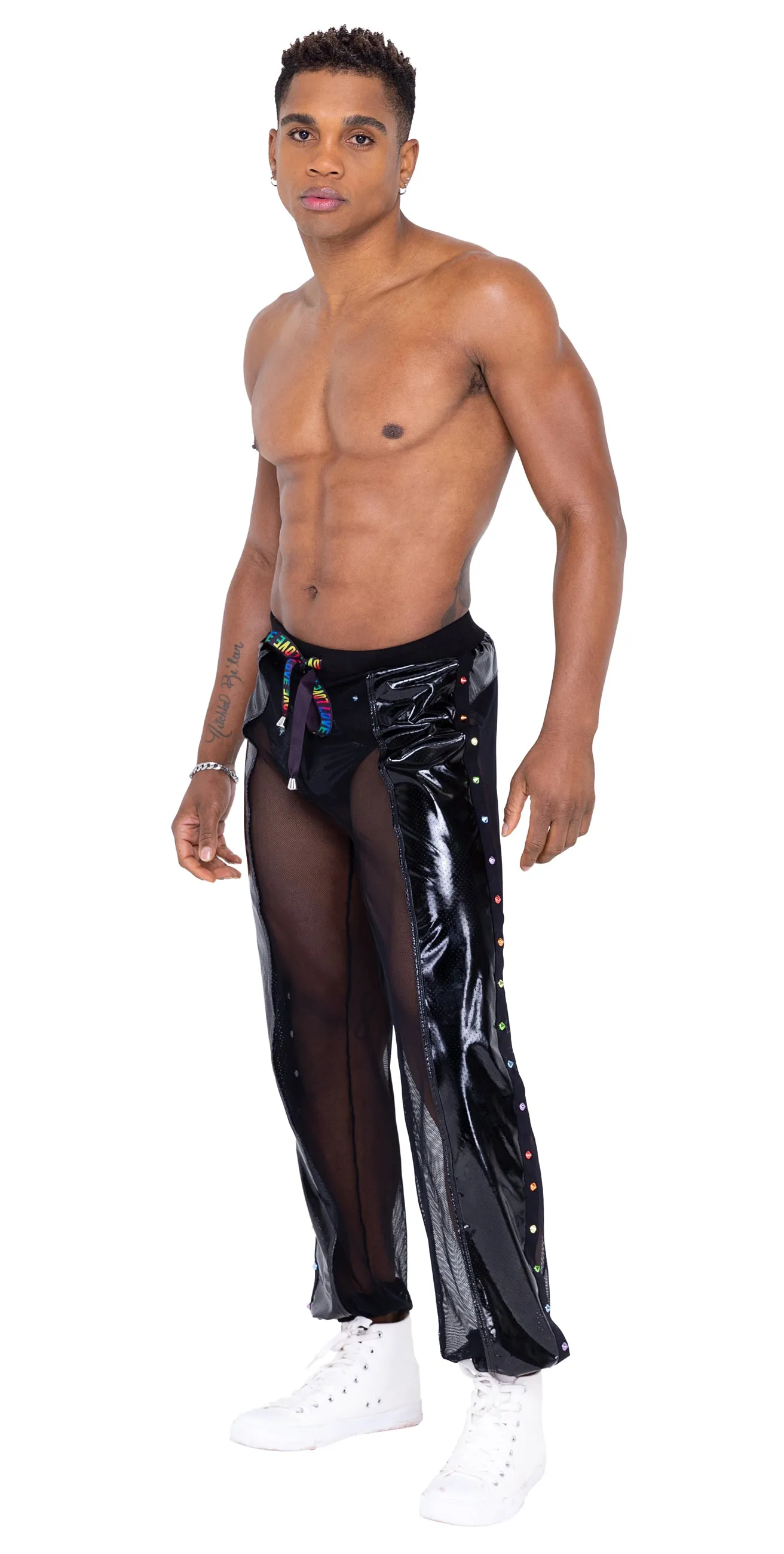 6335 - Mens Pride Vinyl Mesh & Mesh Joggers