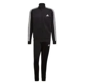 Adidas Mens Essentials 3 Stripes Black/White Tracksuit