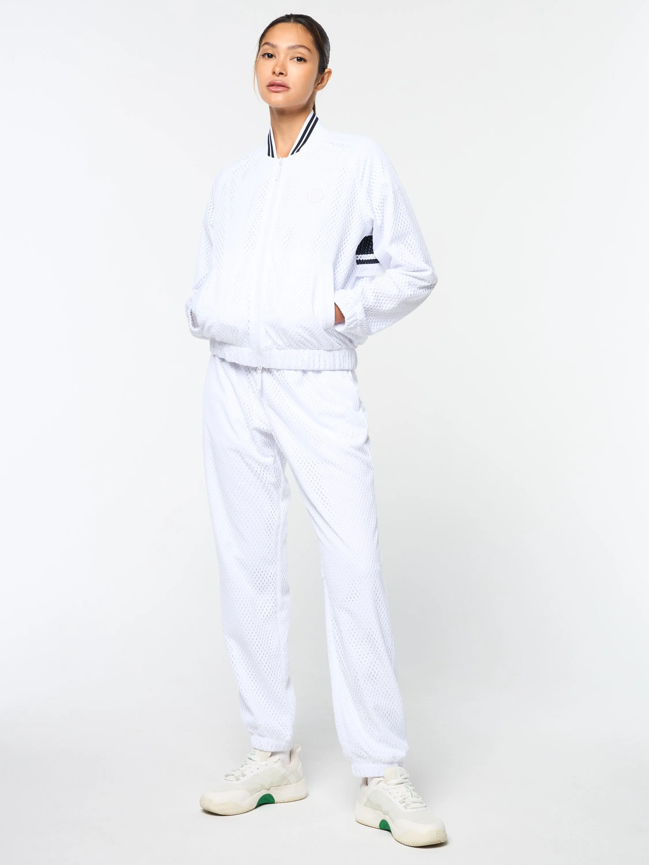 Adria Mesh Track Jacket- Brilliant White