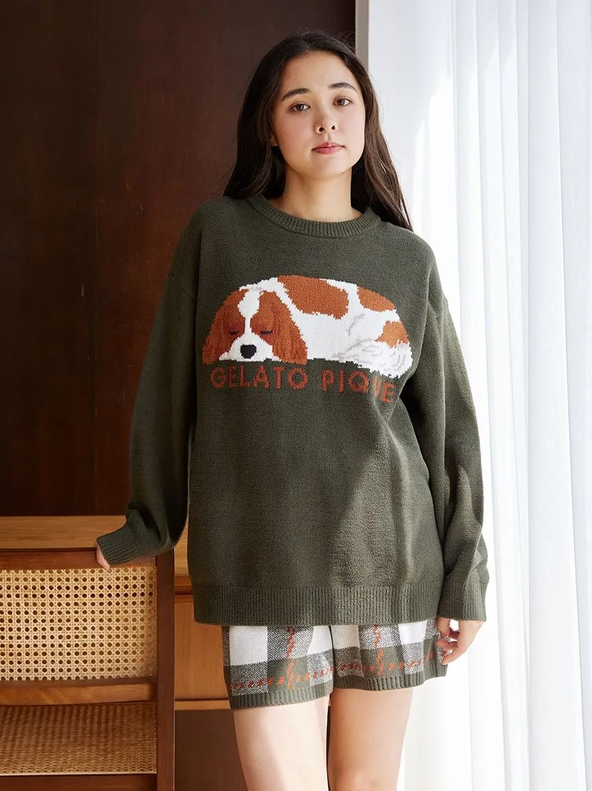 Air Moco SLEEPING DOG Jacquard Pullover & Shorts SET