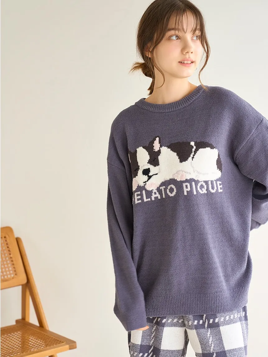 Air Moco SLEEPING DOG Jacquard Pullover & Shorts SET