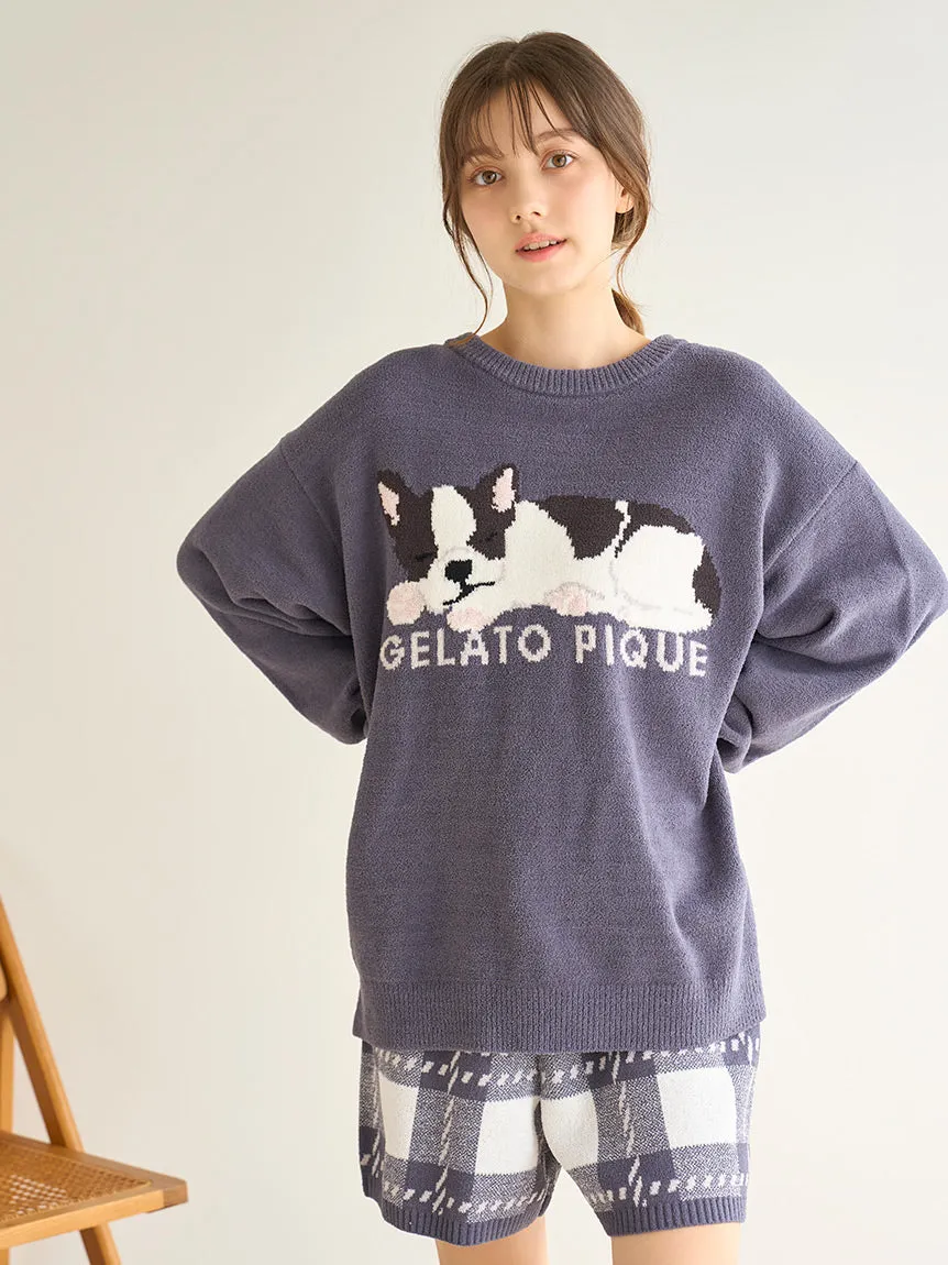 Air Moco SLEEPING DOG Jacquard Pullover & Shorts SET