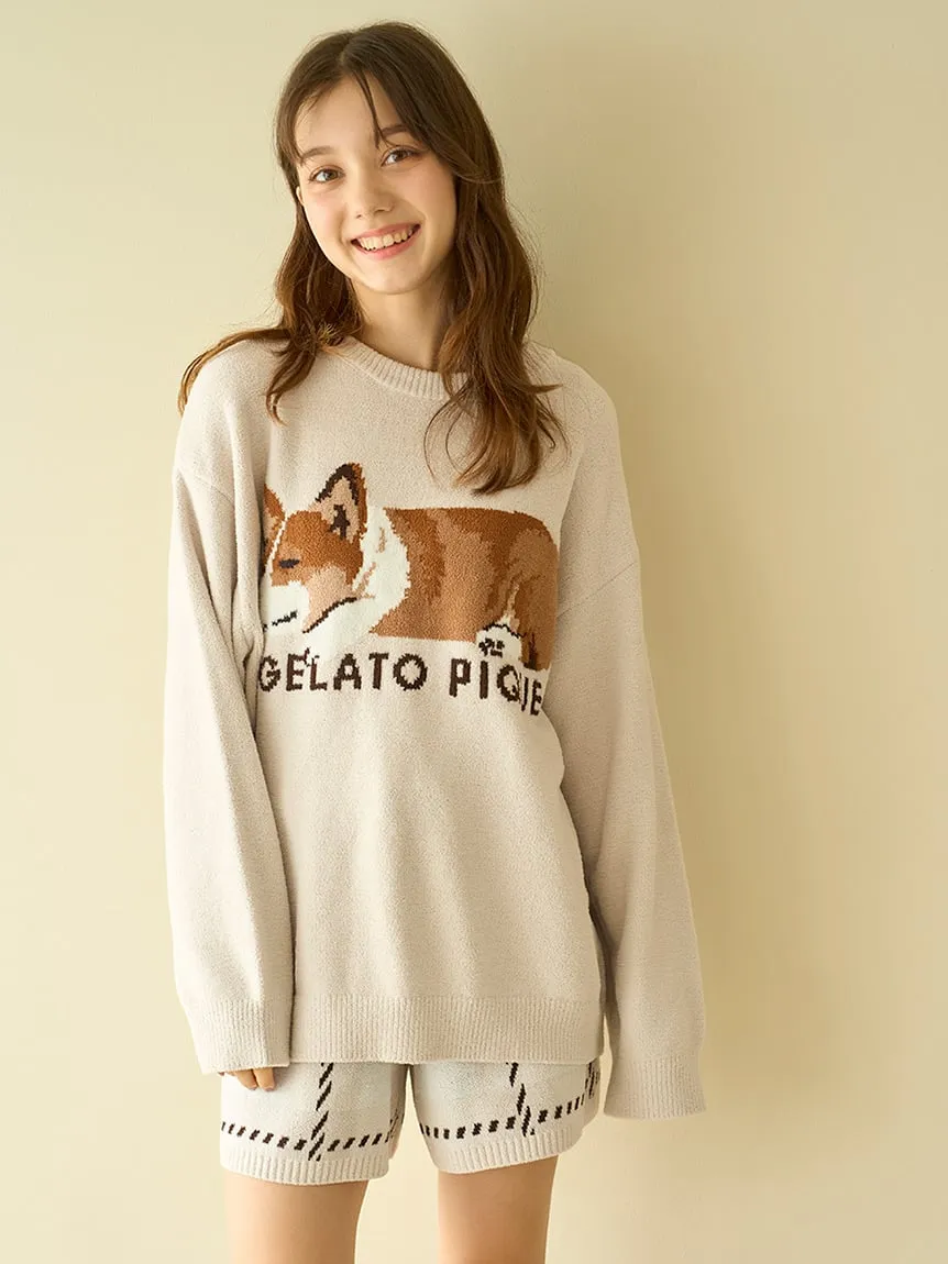 Air Moco SLEEPING DOG Jacquard Pullover & Shorts SET