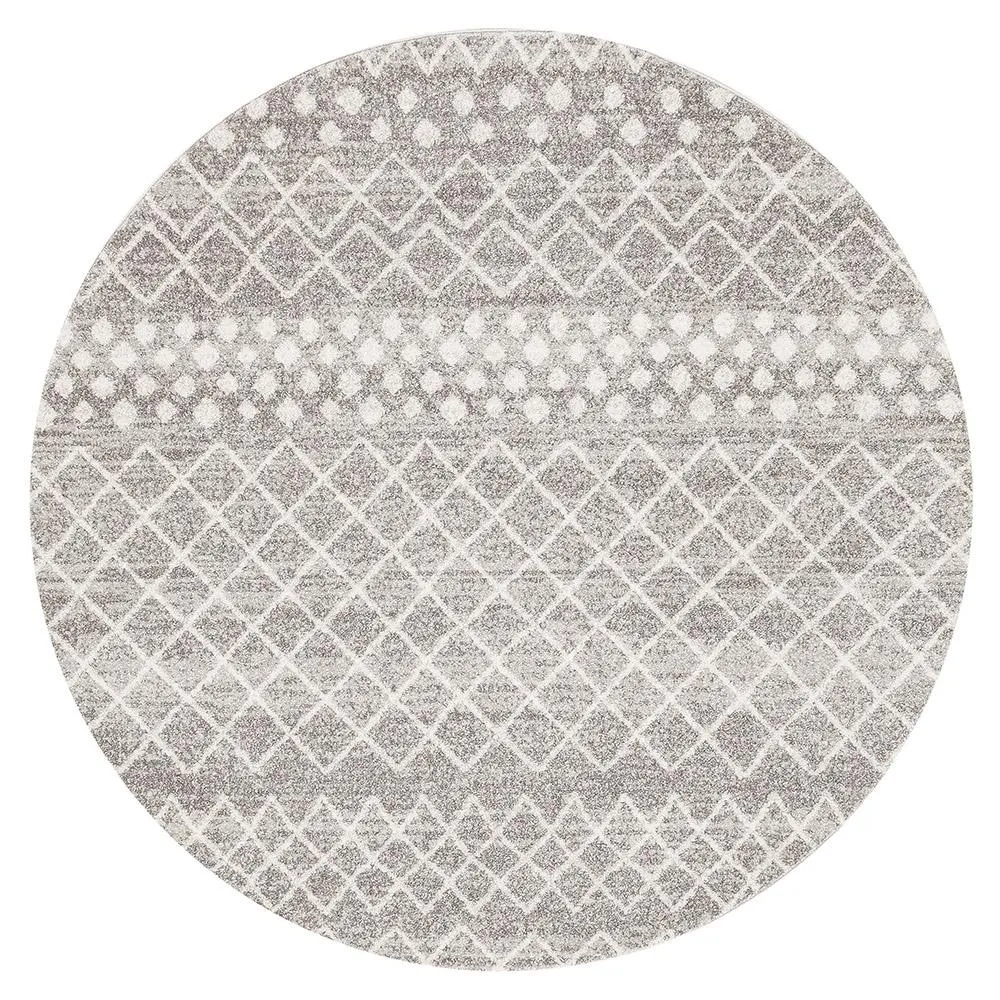 Aladdin Abby Silver Tribal Round Rug