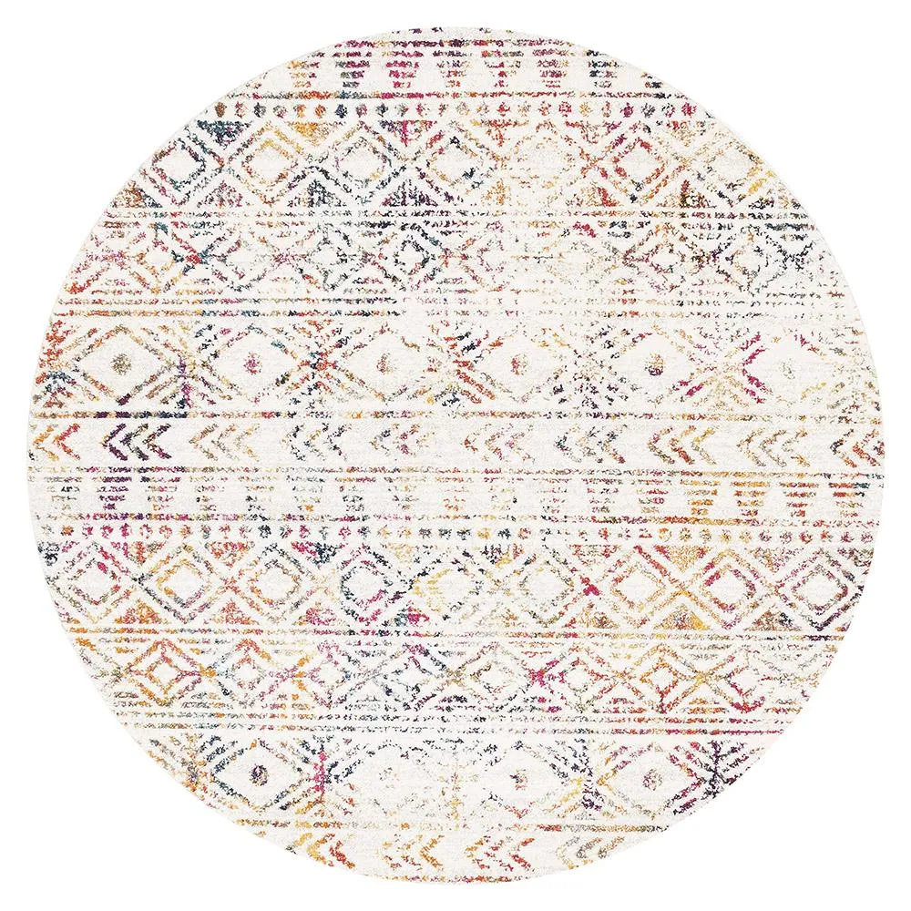 Aladdin Aliya Multi Grey Rustic Round Rug