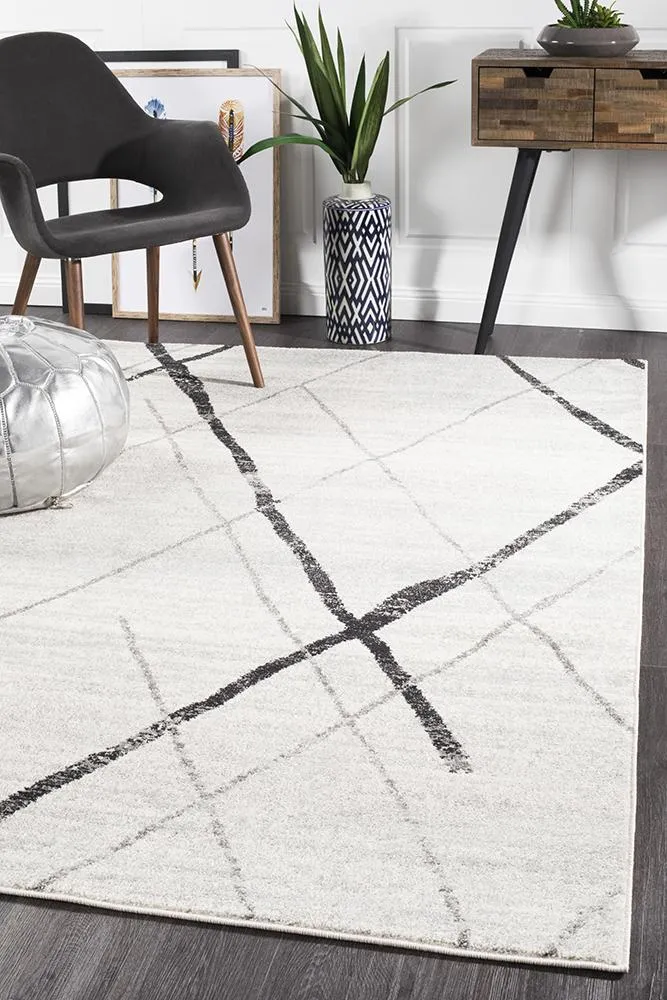 Aladdin Jabir White Grey Contemporary Rug