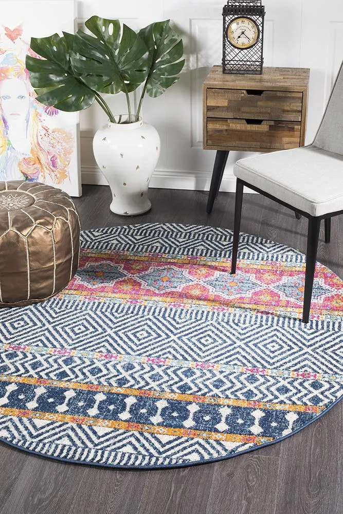 Aladdin Layla Multi Tribal Round Rug