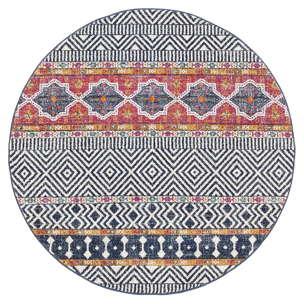 Aladdin Layla Multi Tribal Round Rug