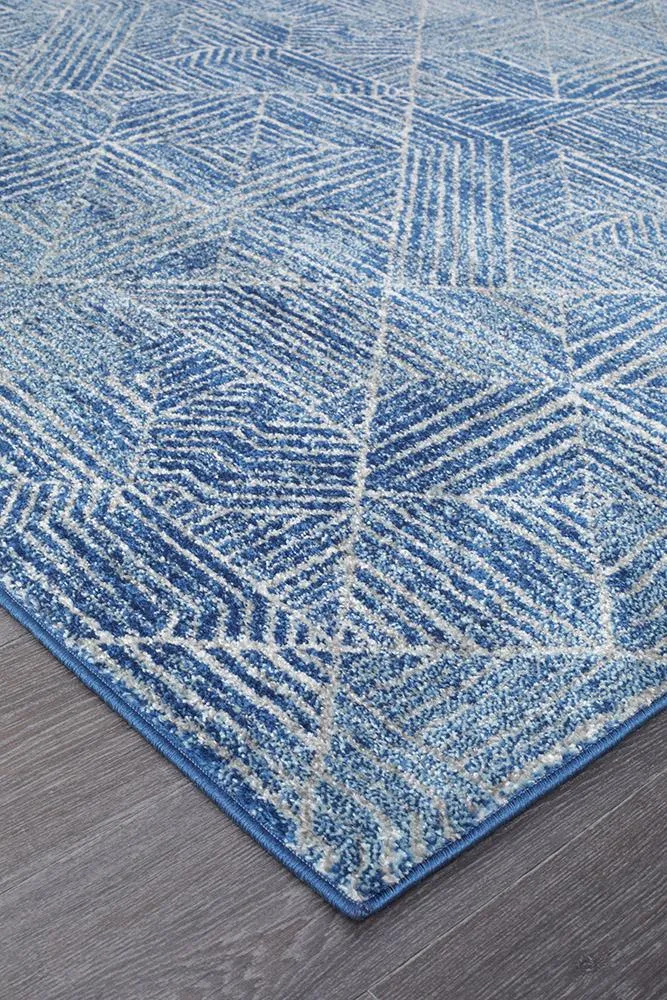 Aladdin Lina Contemporary Navy Runner Rug