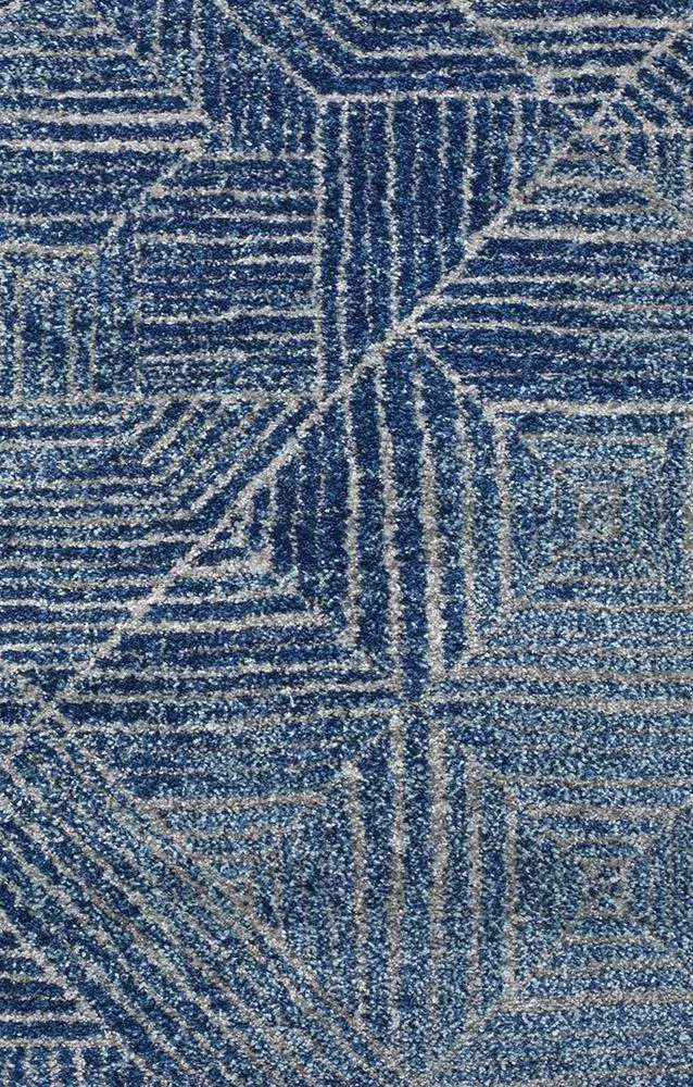 Aladdin Lina Contemporary Navy Runner Rug