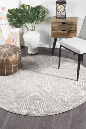 Aladdin Lina Contemporary Silver Round Rug