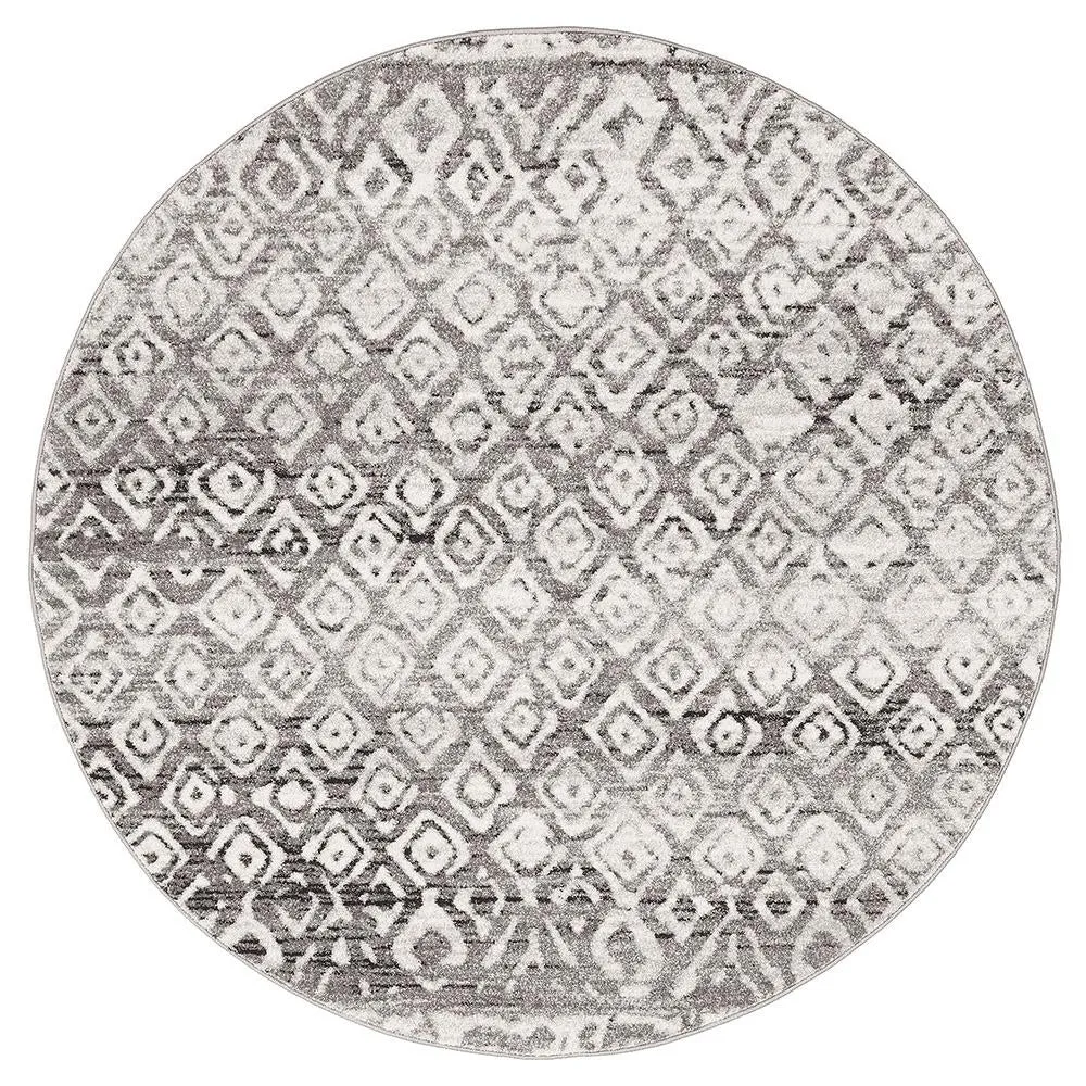 Aladdin Nawal Dark Grey Tribal Round Rug