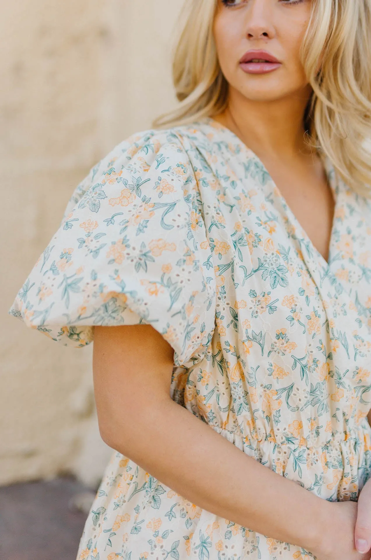 Alexis Floral Embroidered Bubble Mini Dress