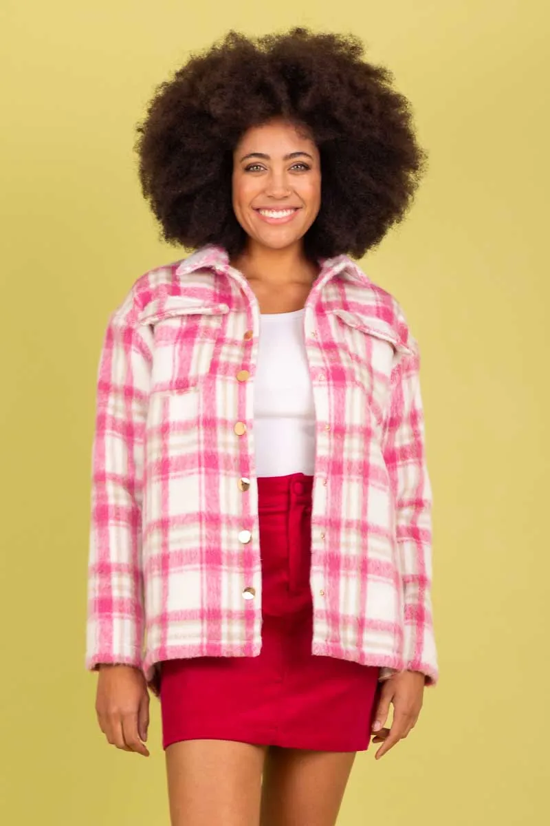 Annalise Shacket | Pink Check