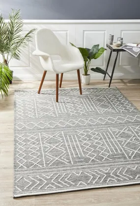 Armita  Hand loomed Wool Rug Silver Grey