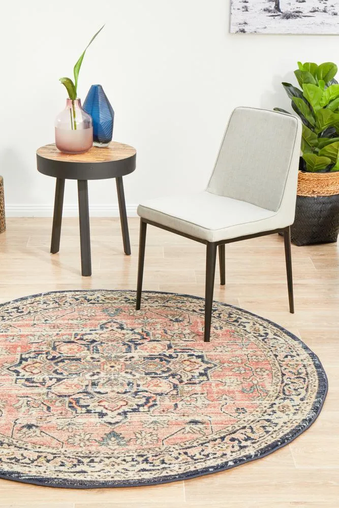 Artin Power Loomed Brick Round Rug