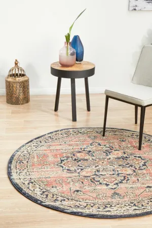 Artin Power Loomed Brick Round Rug