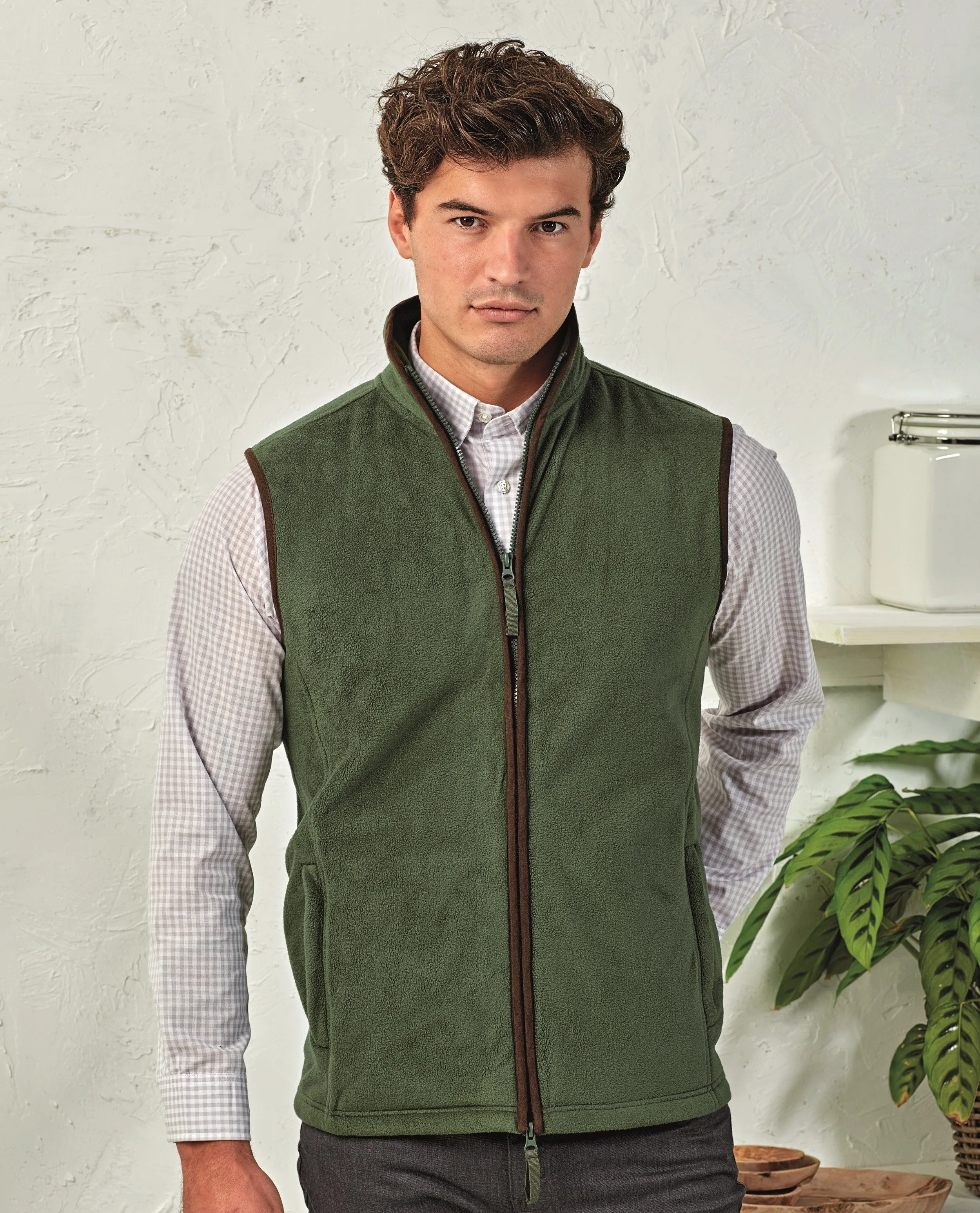 Artisan Fleece Gilet | BURGUNDY/BROWN