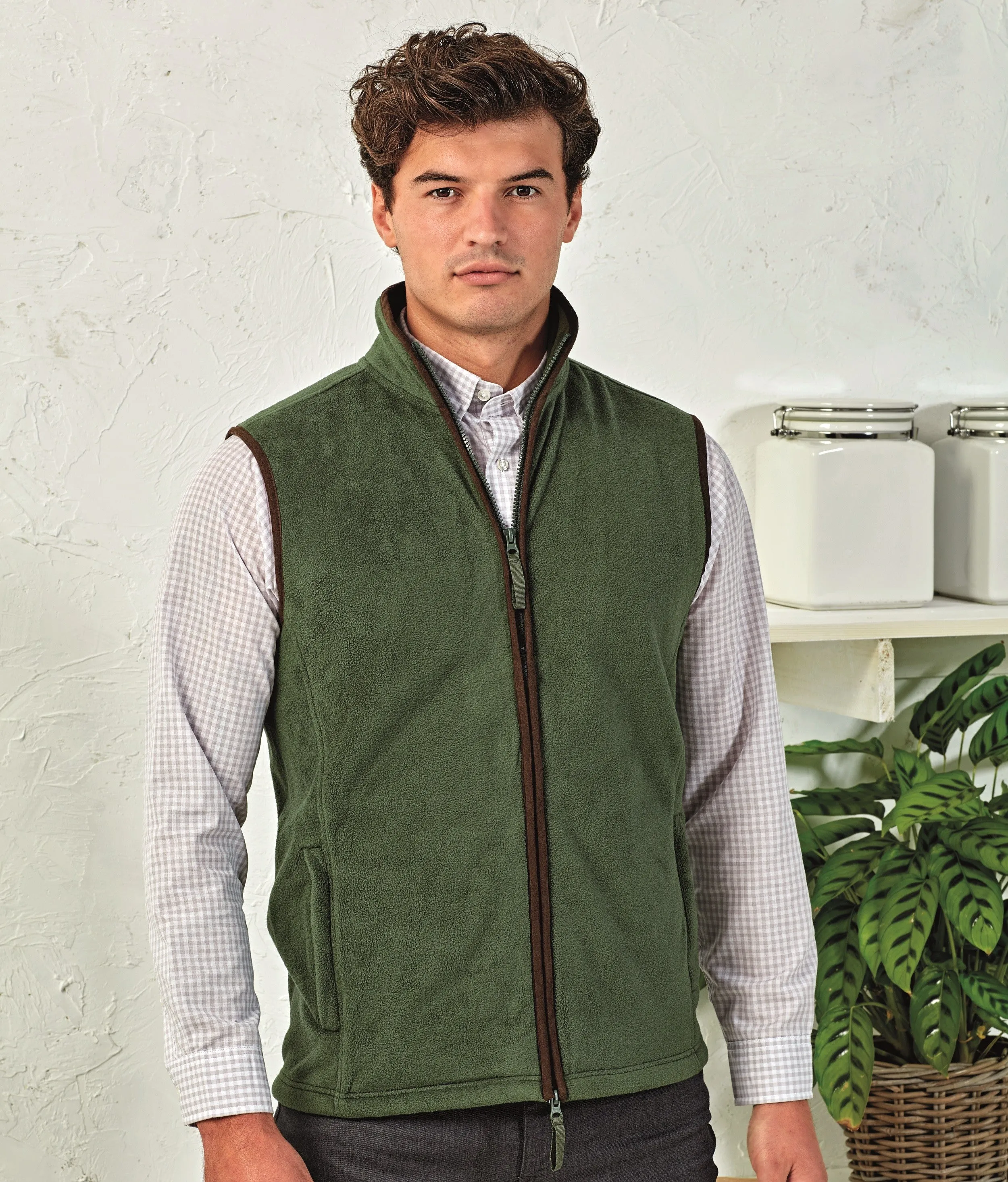 Artisan Fleece Gilet | BURGUNDY/BROWN