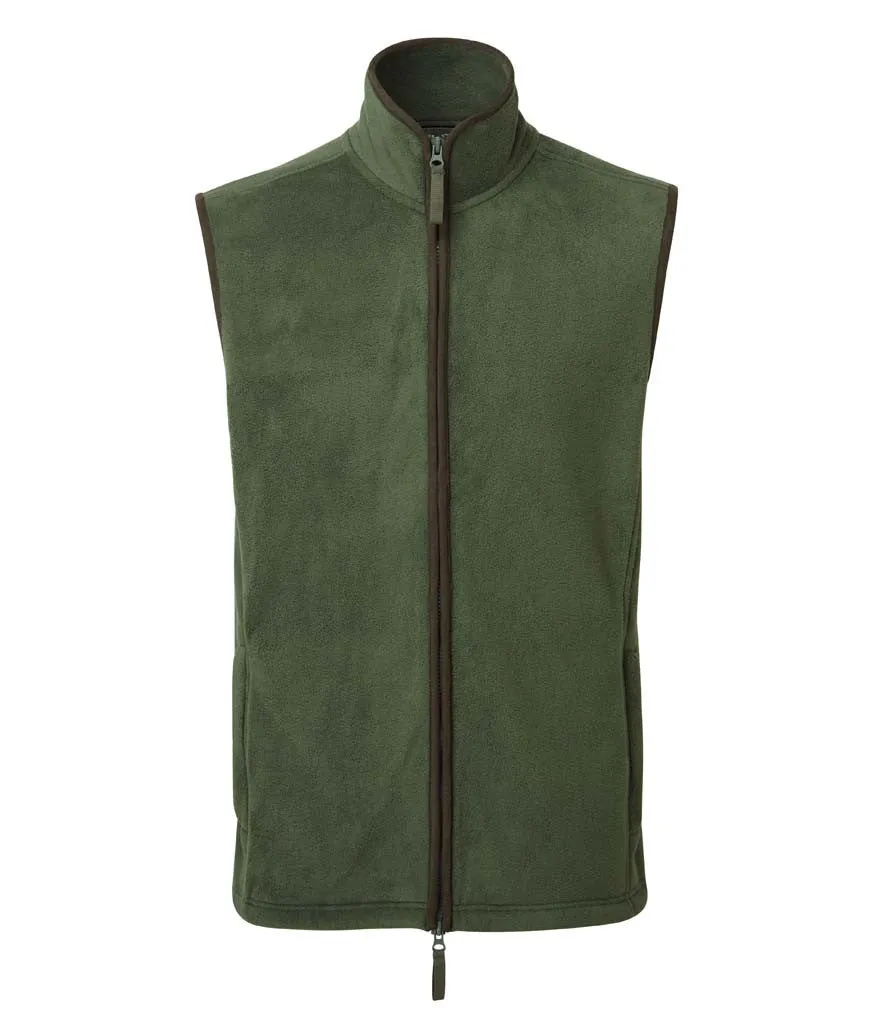 Artisan Fleece Gilet | MOSS GREEN/BROWN