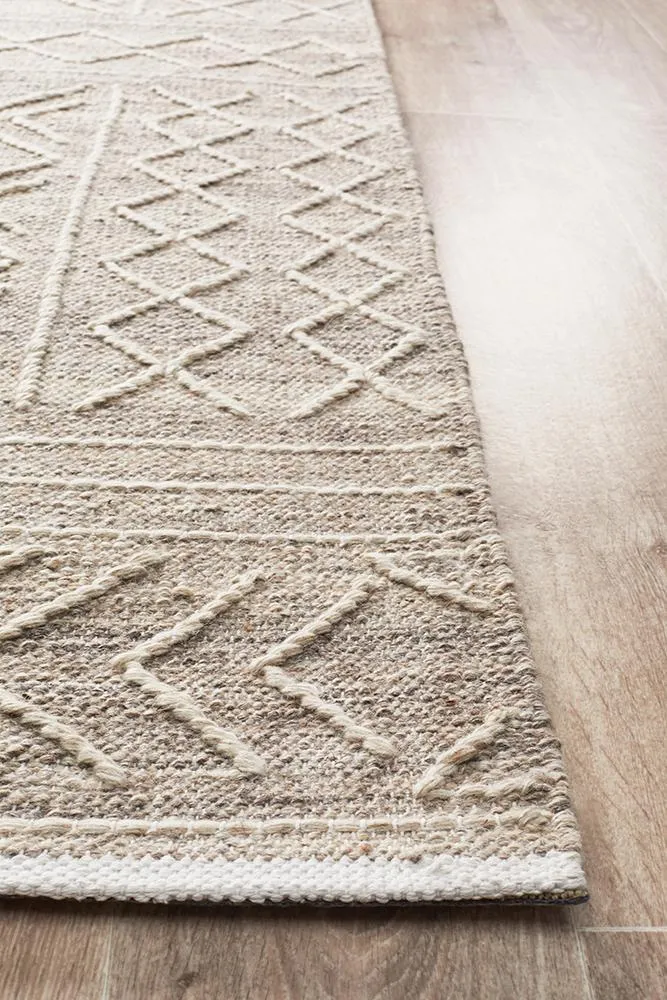 Arya Stitch Woven Rug Natural