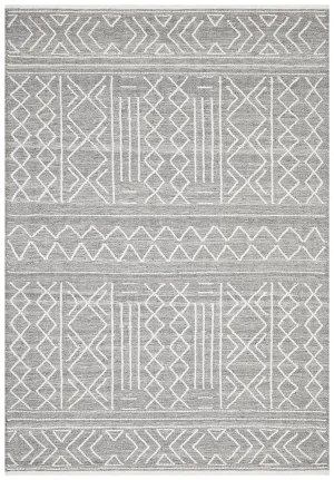 Arya Stitch Woven Rug Silver Grey