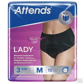 Attends Lady Discreet Underwear 3 Medium Pack of 10