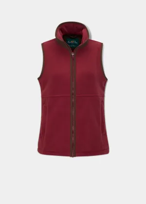 Aylsham Ladies Fleece Gilet In Cranberry - Regular Fit