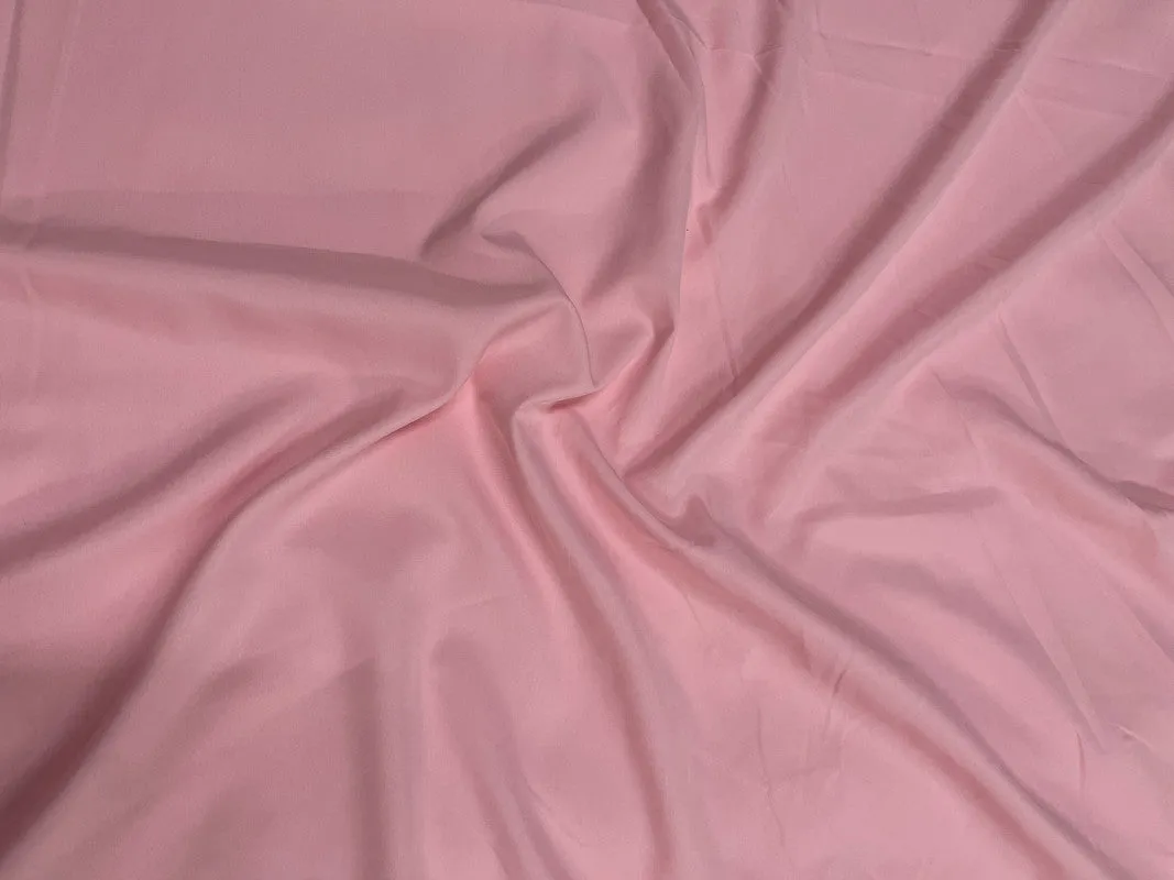 Baby Pink Plain Dyed Poly Crepe Fabric (Per Meter - Rs 44 )