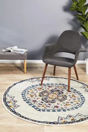 Babylon 202 White Round Rug