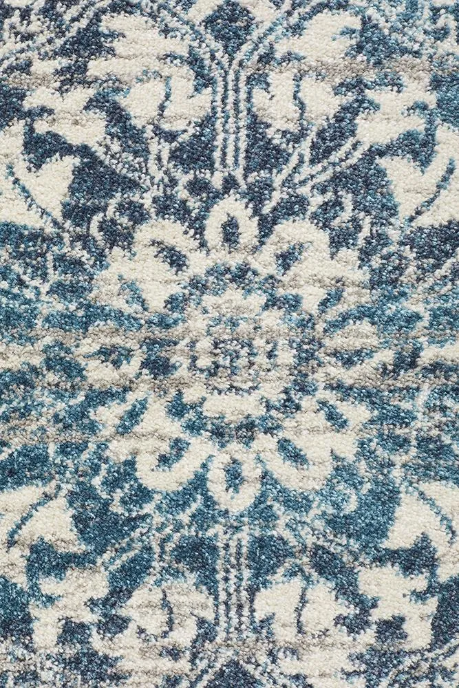 Babylon 207 Blue  Round Rug