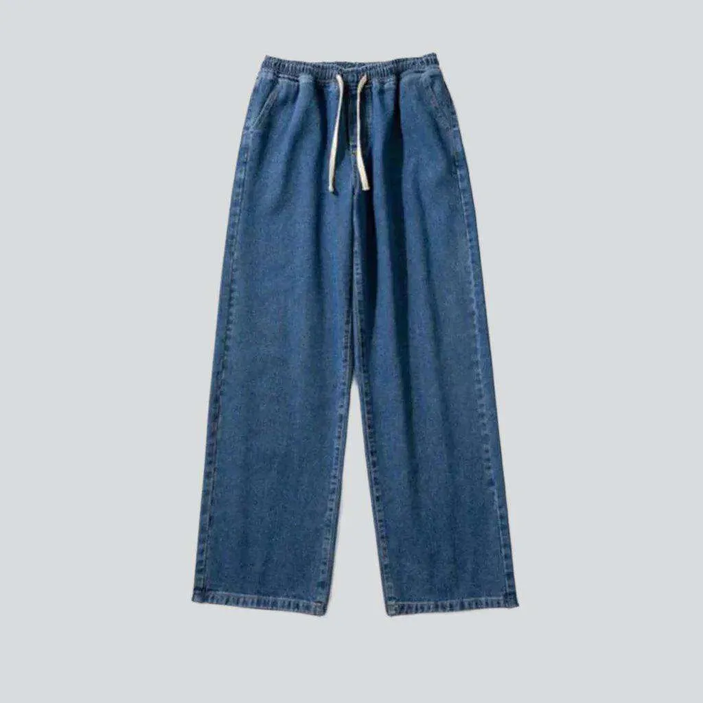 Baggy denim joggers for men