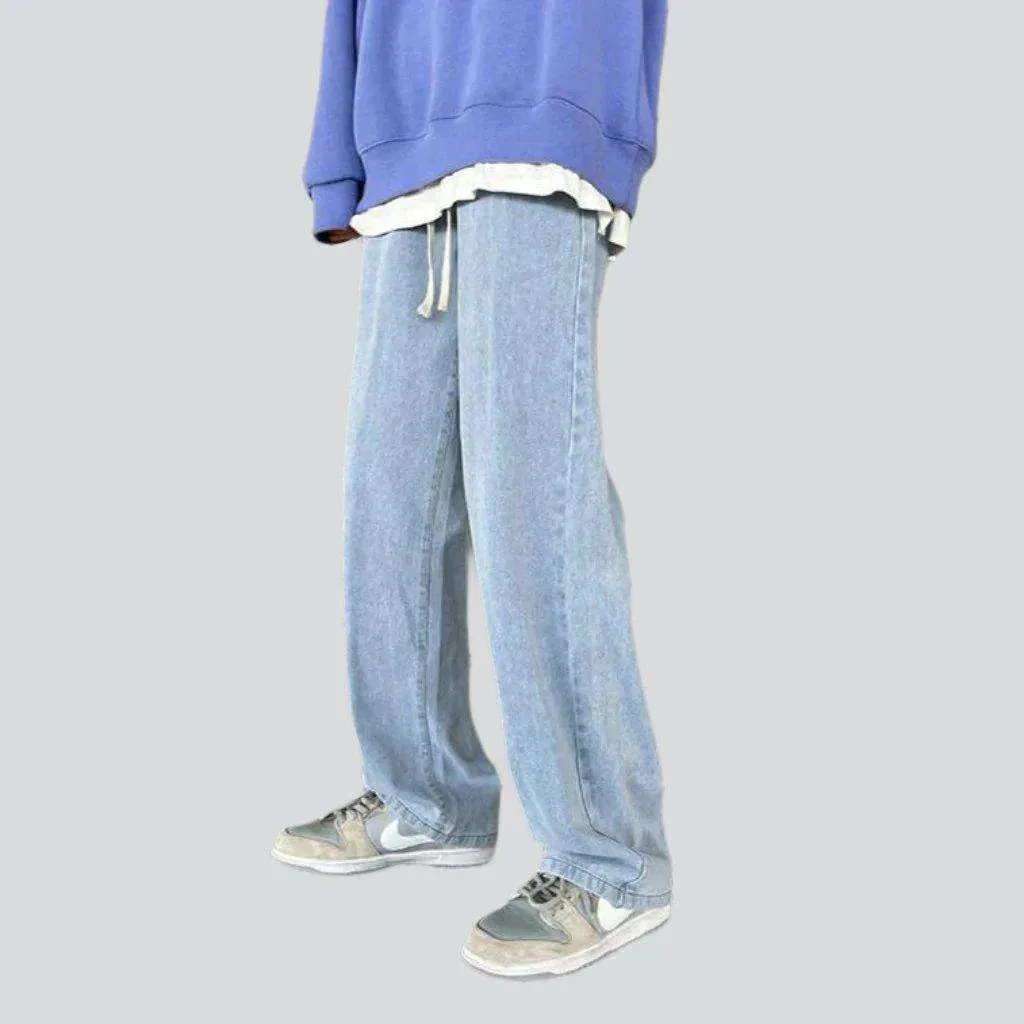 Baggy denim joggers for men