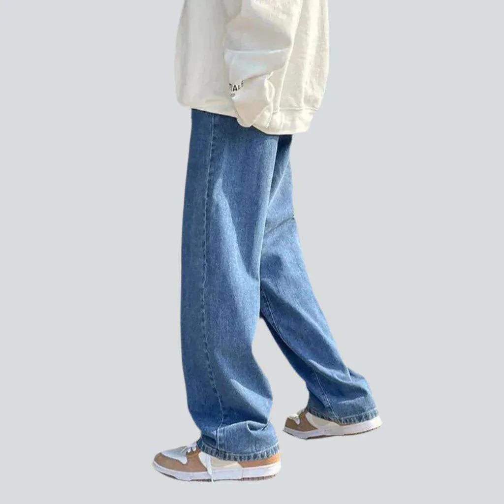 Baggy denim joggers for men