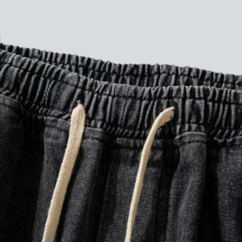 Baggy denim joggers for men