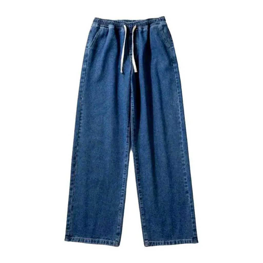 Baggy denim joggers for men