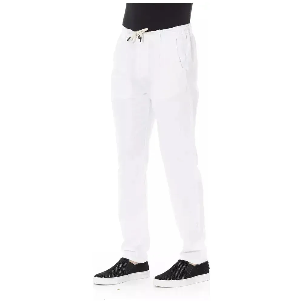 Baldinini Trend White Cotton Men Trouser