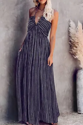 Bandage Wrap Maxi Dress (Black)