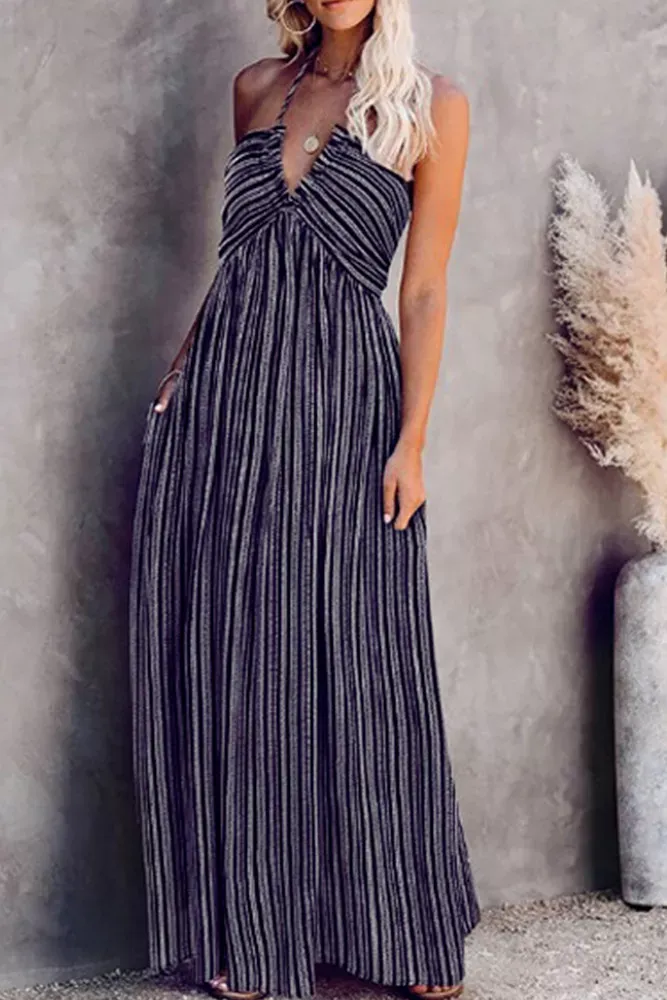 Bandage Wrap Maxi Dress (Black)