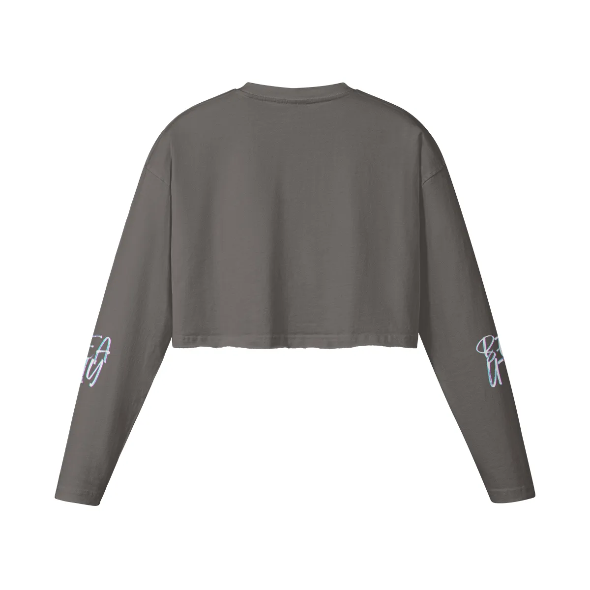 Beauty 260GSM Women's Raw Hem Long Sleeve Crop Top | 100% Cotton